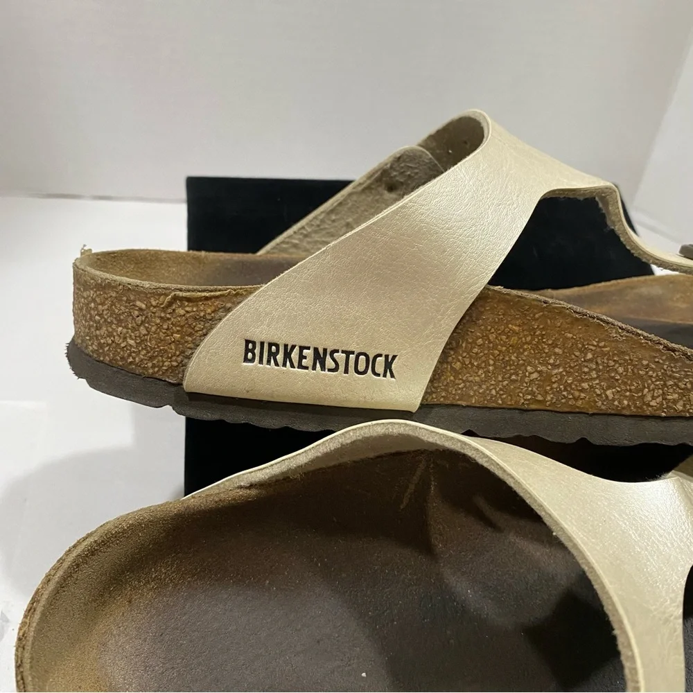 BIRKENSTOCK Gizeh Thong Sandals Metallic Gold EU 36 - Picture 4 of 10